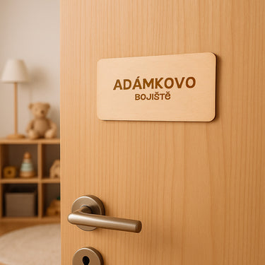 Durų lentelė su vardu ir tekstu - Berniukas