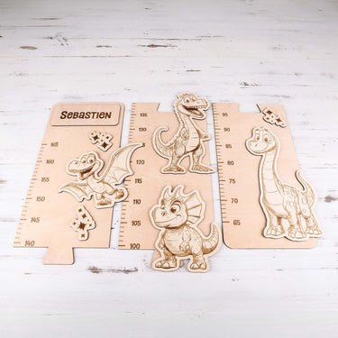 Vaikų sieninis matuoklis - dinozauras