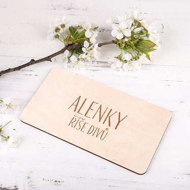 Durų lentelė su vardu ir tekstu - Mergaitė