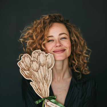 Medinė tulpių puokštė 