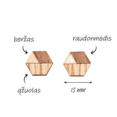 Mediniai auskarai HOORAY Nogal 