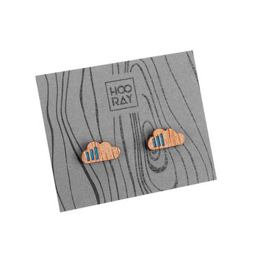 Mediniai auskarai HOORAY Soffio lietus 