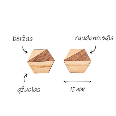 Mediniai auskarai HOORAY Roble 